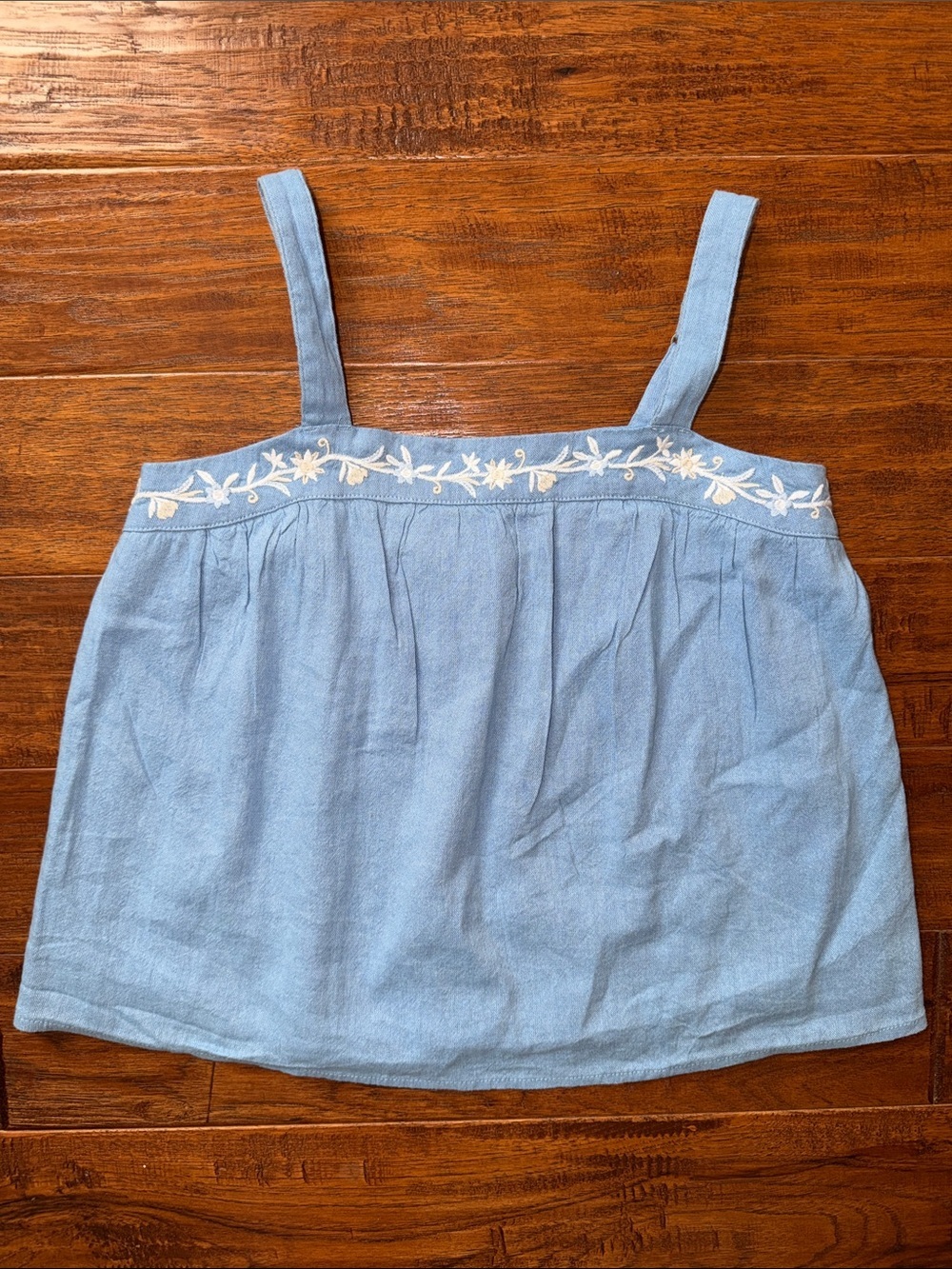 NWOT Abercrombie kids ruched squareneck set top, Size 13/14, blue